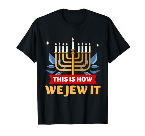 This Is How We Jew It Jewish Hanukkah Menorah Janukah Pijama Camiseta