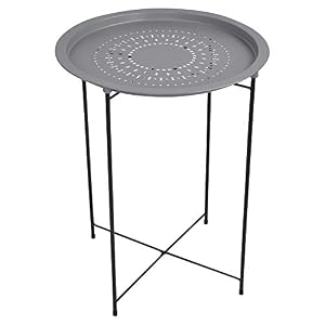URBNLIVING Grau Metall Bistrotisch Rund