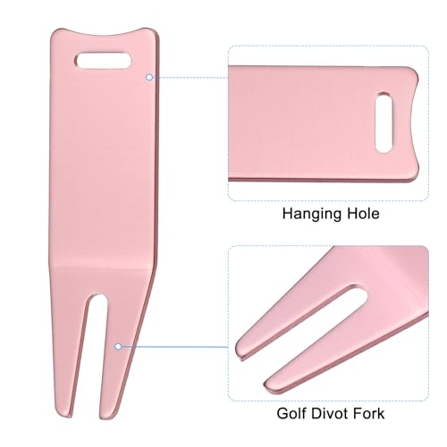 Herramienta de arreglar piques de golf de metal resistente con acabado premium rosa oro de 6 piezas 3