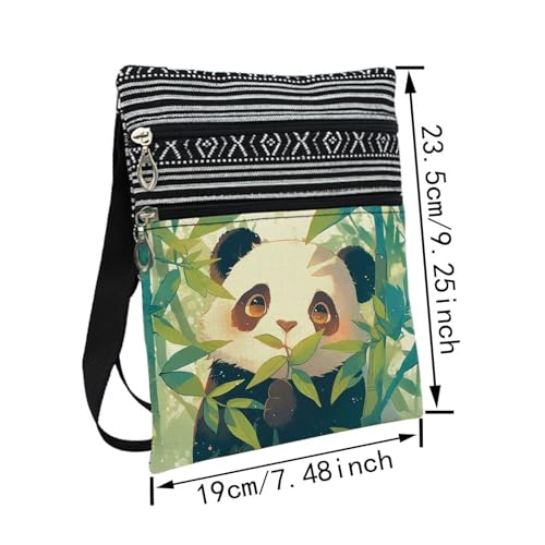 Bamboo Panda Messenger Bag Small Ethnic Pattern Printed Adjustable Strap Crossbody Zipper Bag Bamboo Panda Phone Bag Wallet Cute Shoulder Handbag for Women2