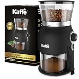 Kaffe Electric Burr Coffee Grinder (5.5oz) - Conical Burr - 25 Adjustable Coarseness Levels - Matte Black - Cleaning Brush Included
