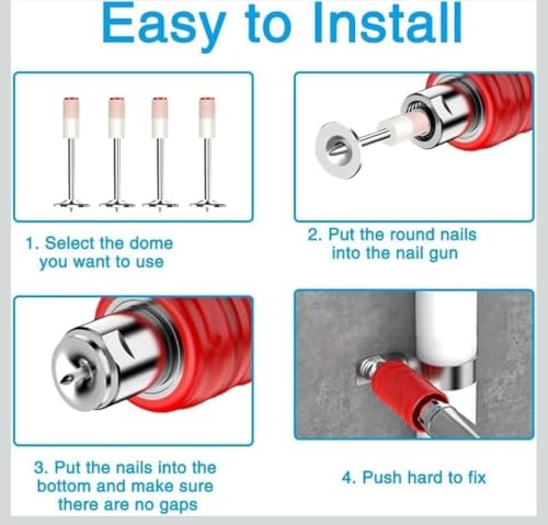 Image of KAITO Steel Round Nails for Manual Nail Gun | Heavy-Duty Construction Hardware Set | Concrete Wall & Ceiling Fastening Nails | Cable Duct Installation Accessory (50)