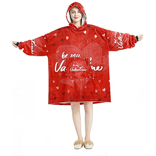 Sweat à capuche surdimensionné unisexe en flanelle sherpa chaude rouge