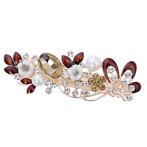 DARLING HER 1 PC Fashion Vintage Flower Hairpins Acetate Crystal Hair Clips Women Girls Hair Accessories Jewelry Gift red wine