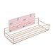 GuLL Rosa Duschregal Regal Dusche Eckregal Schmiedeeisen Bad Lagerregal mit Saugnapf Toilettenschüssel Kleinigkeiten Veranstalter Regal Wandbehang