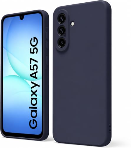 Image of DIZORO Microfiber Candy Case for Samsung A57 5G Smooth Touch Cushion Liquid Soft Silicone Gel Rubber Phone Cases Non-Slip Full Body Protective Shockproof Back Cover -Navy