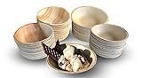 Raj Disposable Palm Leaf Bowls (100 Count, 6.5' Bowls) Strong Bowls Like Bamboo Party Bowls - Decorative Compostable Tableware for Lunch, Dinner, Birthday, Camping, Outdoor, BBQ, Picnic