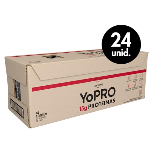 Pack YoPRO Bebida Láctea UHT Morango 15g de Proteínas 250ml -24 Unidades