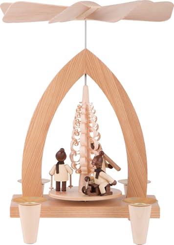 Erzgebirge Palast 1-stöckige Pyramide Winterkinder - Natur - 26 cm