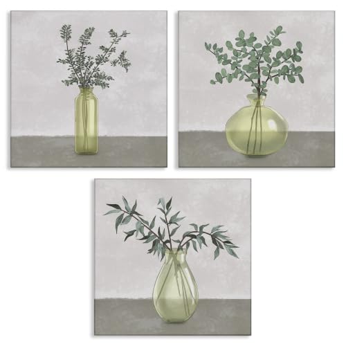 Stupell Industries 'Plants in Vase Neutral Grey Design'| 3pc Canvas Art Set