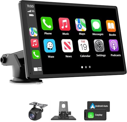 Carplay Screen for Car, 7'' Wireless CarPlay & Android Auto- Upgrade Portable Touchscreen with...