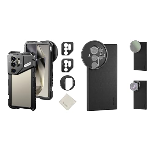 Neewer S24 Ultra Phone Cage with 67mm Filter Adapter, 17mm Lens Backplate, T Mount Lens Adapter, Cleaning Cloth, S24 Ultra Case Included