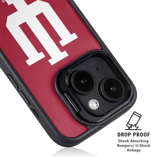 Skinit Kickstand Phone Case Compatible with iPhone 15 - Officially Licensed Indiana University IU Logo Design