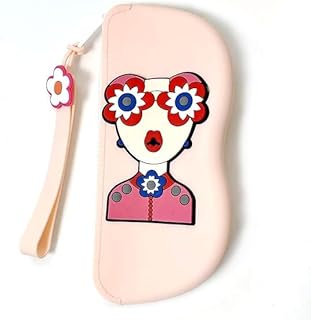 Kresal Eye Glasses Cases for Women, Funny Girl Sunglass Case Bag, Sunglass Organizer Storage Bag, Zipper Pouch Silicone wi...