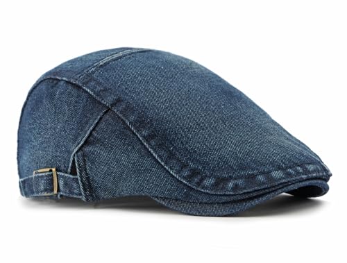 Image of Cotton Newsboy Cap,Breathable Ivy Gatsby Cabbie Beret Hat for Men's Women Driving Hunting Golf