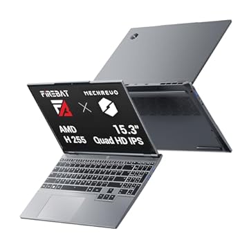 FIREBAT Laptop para jogos de metal de 15,3 polegadas, RAM DDR5 de 32 GB, SSD PCIe4.0 de 1 TB, tela WQXGA 2560 x 1600 16:10, processador AMD Ryzen H255, retroiluminação RGB, laptop, PC, notebook para