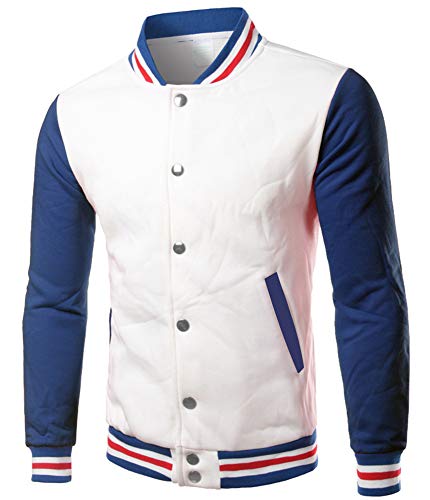 Jaqueta College Masculina Moletom Casaco Colegial (Bordô, P)