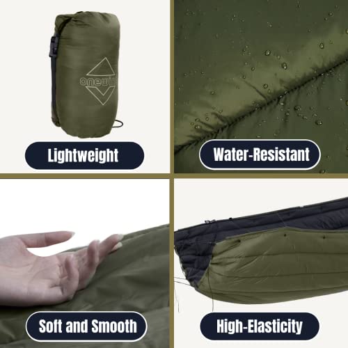 Onewind Premium Hammock Underquilt, Full Length Underquilt With Insulation For Hammock Camping, Hiking, Backpacking And Travel. Lightweight And Portable, 50F, Od Green #TOP3
