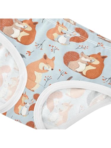 ZZKKO Fall Squirrel Hug Girls Underwear Toddler Panties for Girls Comfort Brief Size 2-8T4