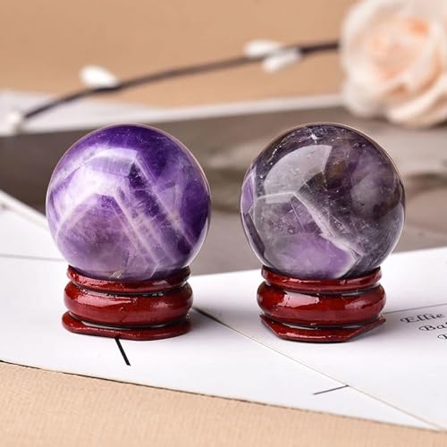 Sphère en améthyste violette, le cadeau idéal en cristal avec son support - 7