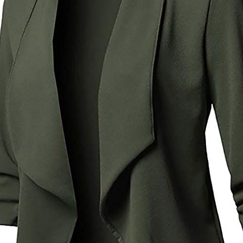 Korte gebreide jas dames: blazermantel slim fit blazer kantoor pak 3/4 mouwen werk kantoor cardigan jas eenkleurige jas… - Image 4