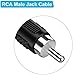 RCA to Bare Wire Cable, (2 Pack 20AWG 6.6 ft) Replacement RCA Male Plug Jack Connector Adapter to Bare Wire Open End Audio Video RCA Cable for Repair