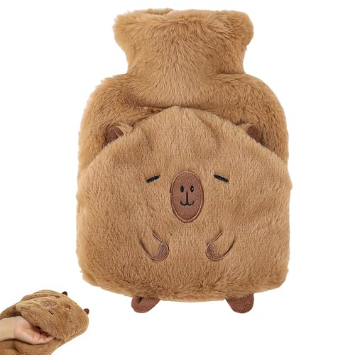 Dulynva Wärmflasche mit Bezug 1L, Wärmflasche Kinder, Süße Wärmflasches Tier, Herausnehmbarer Innenbehälter, Mini Wärmeflasches für Kinder &...