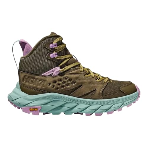 HOKA Women's Anacapa Breeze Mid Hiking Shoe (Dark Olive/Agave, US Footwear Size System, Adult, Women, Numeric, Medium, 7)