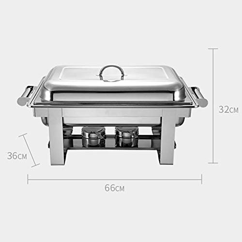 Aprilhp Warmhaltebehälter Essen, Chafing Dish Buffetwärmer Speisenwärmer Wärmebehälter Warmhaltegerät Edelstahl Buffet… – Bild 3