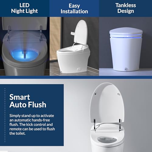 Inodoro inteligente Bio Bidet Discovery DLX de una pieza, alargado, con bidé integrado, tapa automática de apertura y cierre, descarga automática, agua tibia, asiento calefactado y toallitas para bidé miniatura 6