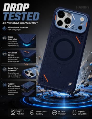 Image of iPhone 13 Pro Case Cover | Premium Compatible Mag-Safe Style Shockproof Back Cover for iPhone 13 Pro | Camera Protection Mobile Case (Blue)