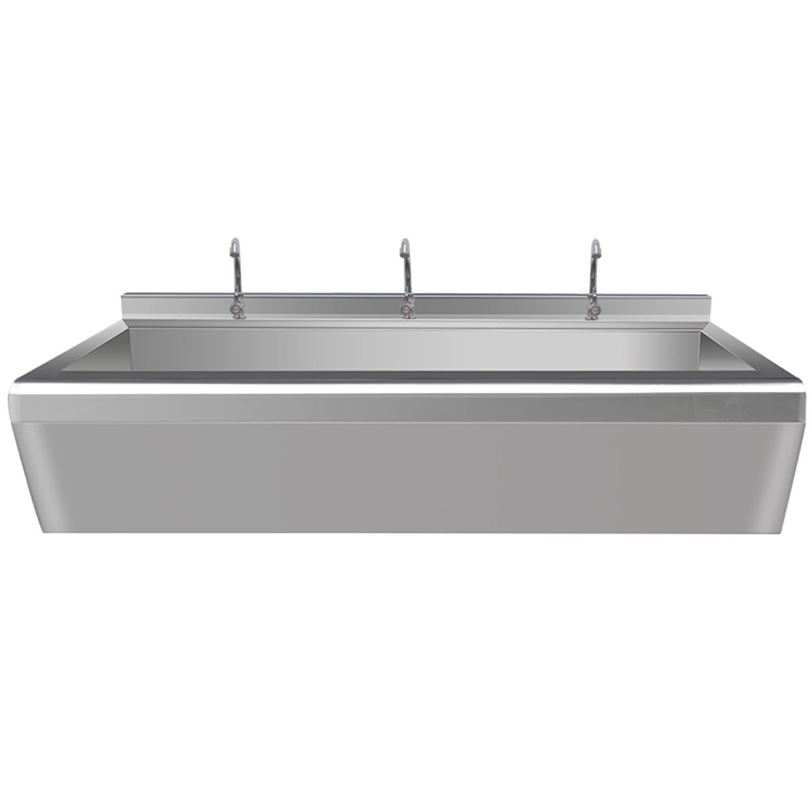 SGKOMN Commercial Stainless Steel Hand Wash Basin with Tap Large Multifunctional Hand Wash Basin Wall Mounted Hand Wash Sink Laundry Station Mop Basin, 120×40CM