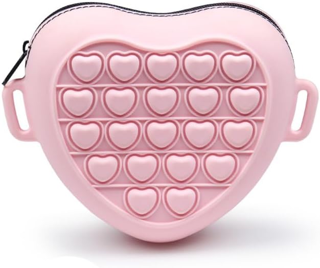 Multi-Purpose Silicone Heart Shaped Pet Treat Bag with Zipper and Clip – Portable and Spacious (Pink)