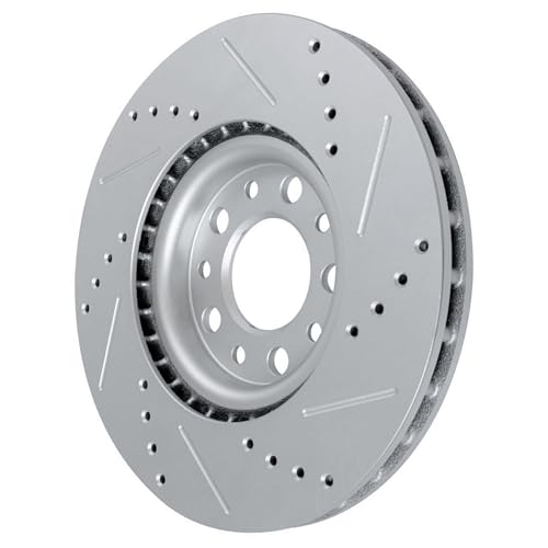 Image of Detroit Axle - Front Brake Rotors for Chrysler 200 Dodge Dart Jeep Compass Renegade Fiat 500X, Drilled and Slotted Disc Brake Rotors Replacement: 12.01 inch inch Rotor