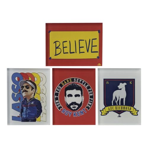 Ted Lasso Magnet Set Set of 4 Fridge Magnets with TV Show Quotes & Characters Official Merchandise for Home Office & Gifts