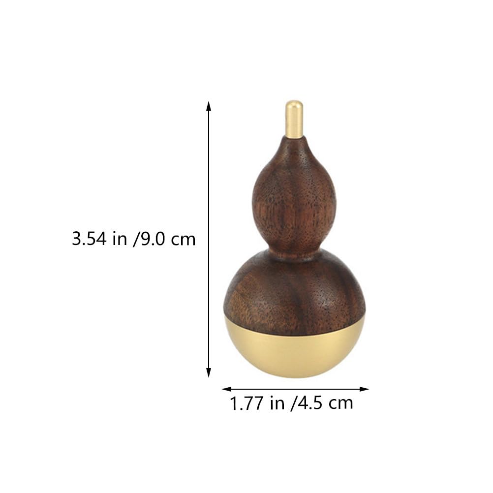 Hemobllo 2 Stück Dekorative Lu Flaschenkürbis Ornamente Aus Messing Und Walnussholz Feng Shui Skulpturen Für Wohnzimmer Büro Schreibtisch 3.54X1.57X1.77In Zen Deko Geschenkidee