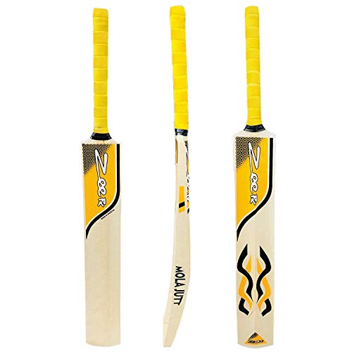 Zeepk Tennis Tape Ball Cricket Bat Full Size Hand Made Kashmir Willow Jutt Leather Ball Cricket Bat, Exclusive Cricket Bat for Adult Full Size with Full Protection Cover (Super Power, Cannon, Impact)