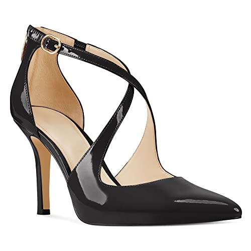 Image of Womens Pumps High Heels Pointed Toe Crossed Strap D'Orsay Zip up Stilettos Party Dress Shoes
