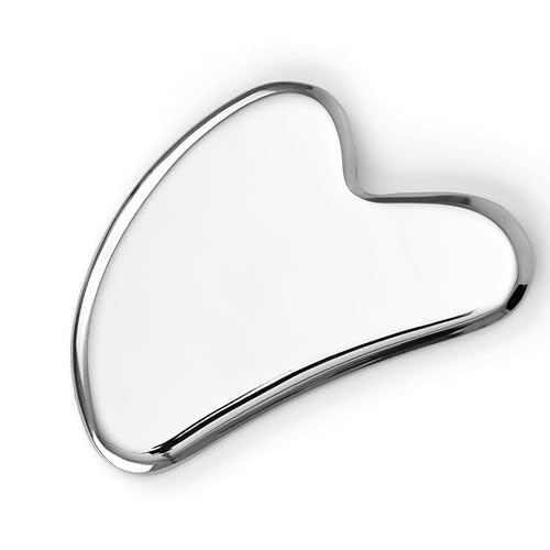 Miniatura 1 de SACHEU Herramienta de masaje facial Gua Sha de acero inoxidable para reducir la hinchazón drenaje linfático tensión facial ayuda a apretar reafirmar