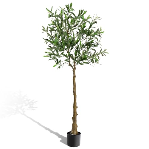 LEADZM Künstlicher Olivenbaum 150cm kunstpflanze Künstliche Pflanzen Olivenbaum Künstlich Kunstbaum wie echt für Balkon Wohnzimmer Büro (150cm)