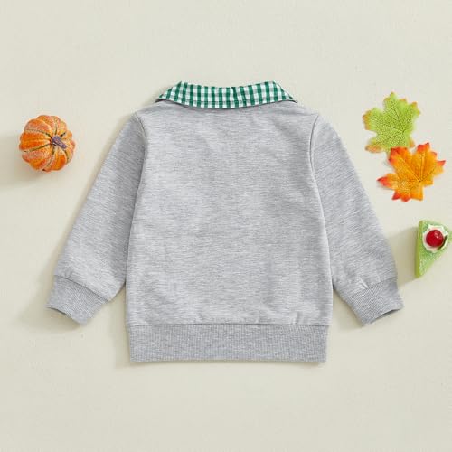 Toddler Boy Girl Outfit Hunting Season Embroidery Sweatshirt Mallard Duck Lapel Neck Pullover Shirt Top Fall Clothes3