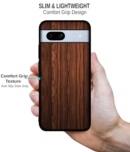 Image of Brown Wooden Texture Design Premium 2D Printed Metal Back Case Cover for Google Pixel 7A 5G