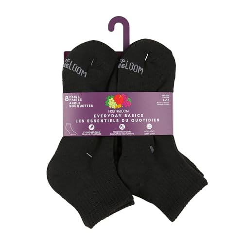 Fruit of the Loom Women's Everyday Basics Socks, Ankle - 8 Pack - Black | Multi Pack, All-Day Comfort With Stretch Fabric, Enhanced Support, And Secure Construction For Everyday Performance - image 4