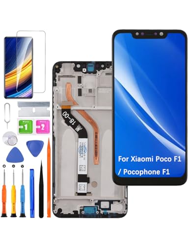 HLYGZX Pantalla LCD para Xiaomi Poco F1 / Pocophone F1 Pantalla de Reemplazo M1805E10A Kit de Reparación (Negro con Marco)