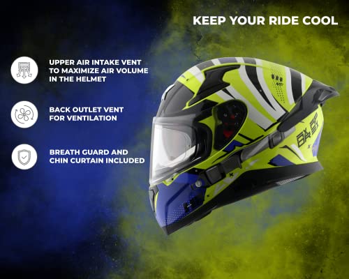 Image of Axor Helmets Apex Hex-2 Helmet (Neon Yellow Blue, Large)