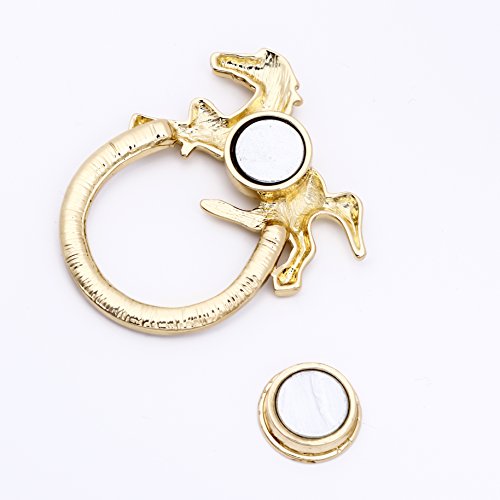 Image of Horse Lucky Horseshoe Magnetic Brooch Eyeglass Holder 3 Tone