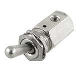 uxcell TV-3S 2 Position 3 Way Air Pneumatic Knob Control ON OFF Toggle Valve
