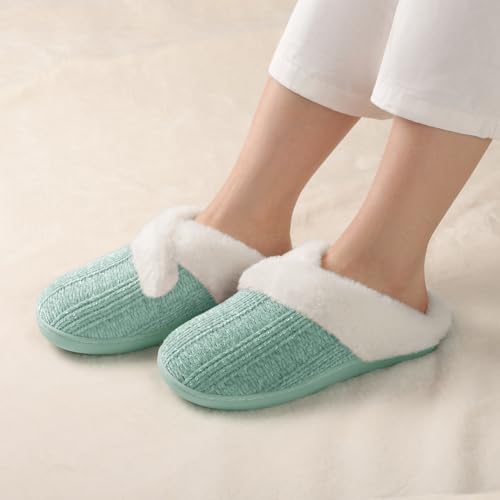 Image of Slippers for Women Fuzzy House Slip on Indoor Outdoor Bedroom Home Shoes