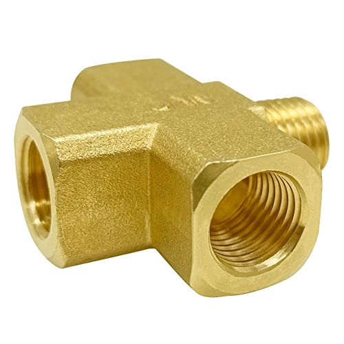 Image of Joywayus Brass 1 /4 inch NPT Female x Male 4-Way Pipe Fitting Adapter Tube Coupler Connector Water Gas Oil