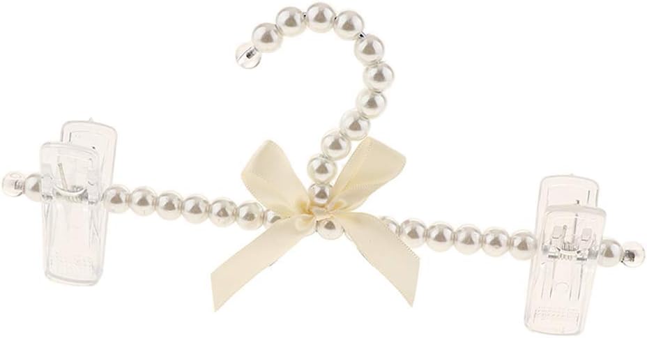 Coat Hangers,Clothes Organizer,Pack of 7 Pearl Clothes Hangers Baby Children Suit Hangers Trouser Hangers Skirt Hanger with Clips